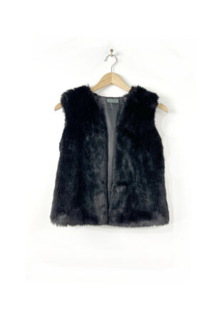 Chaleco Negro Peluche Benetton A Delante